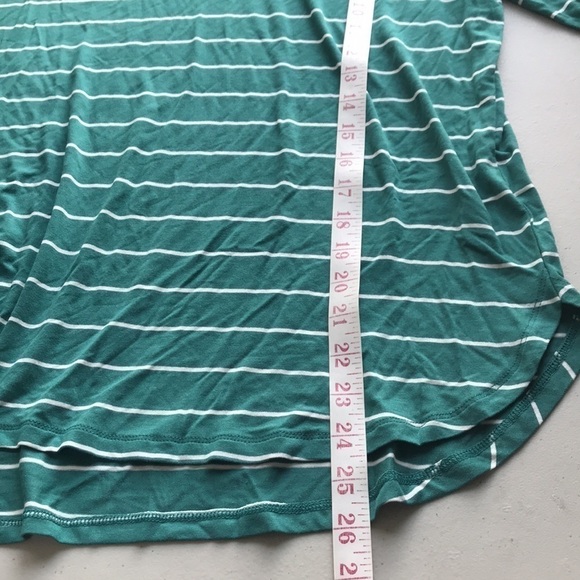 OLD Navy Luxe Green teal  Striped V Neck Long Sleeve shirt M - Picture 9 of 9